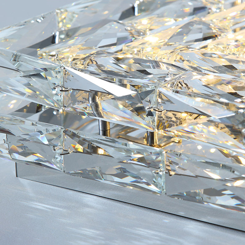 modern crystal flush mount light