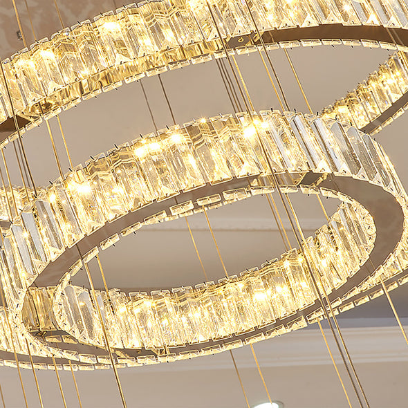 Large Crystal Round Chandelier  For High Ceiling