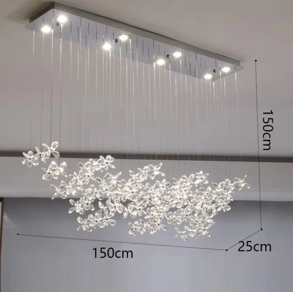 Luxury minimalist crystal chandelier for dining room, kitchen decorative lighting
