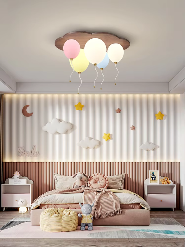 Colorful balloon cloud ceiling lamp for children's bedroom