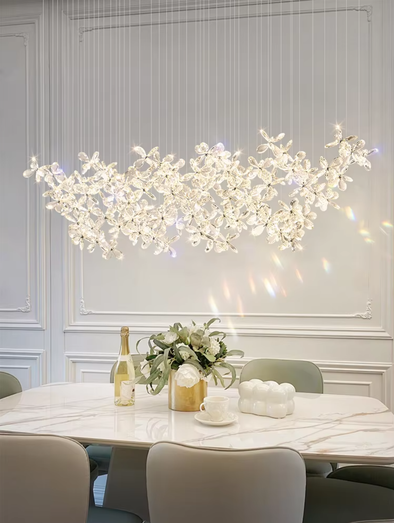 Luxury minimalist crystal chandelier for dining room, kitchen decorative lighting