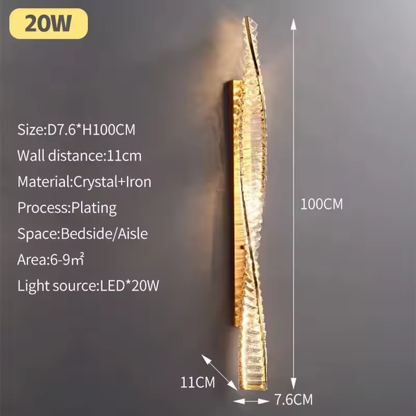 New luxury crystal wall lamp, artistic decoration for interior space