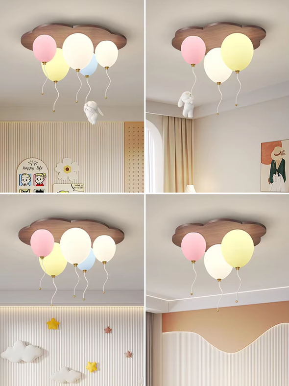 Colorful balloon cloud ceiling lamp for children's bedroom
