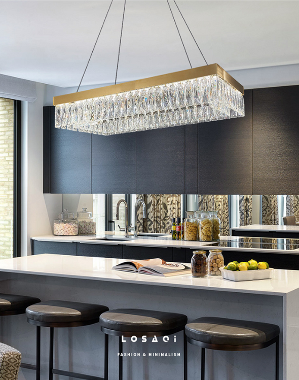 Exquisite crystal chandelier for villas, apartments or restaurant island tables