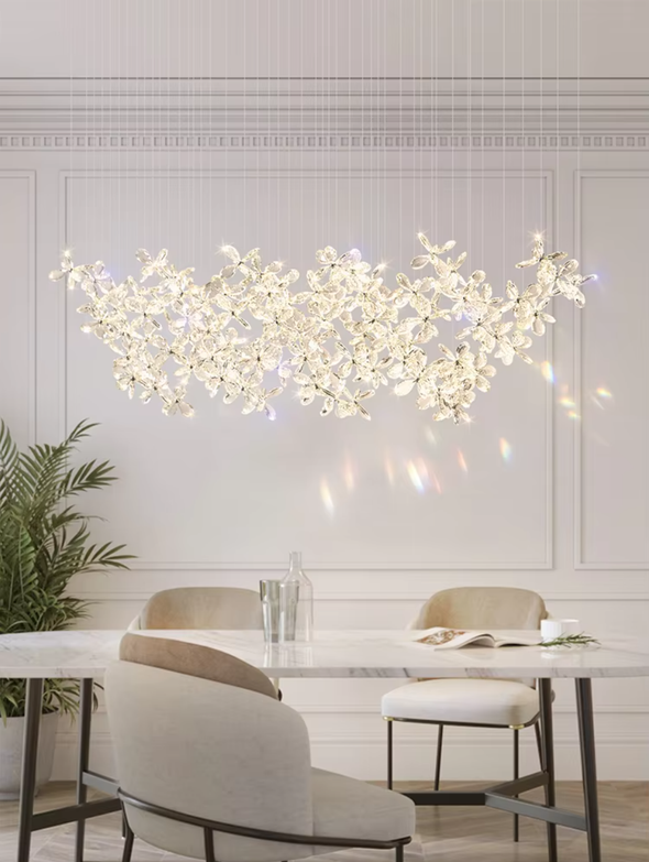 Luxury minimalist crystal chandelier for dining room, kitchen decorative lighting