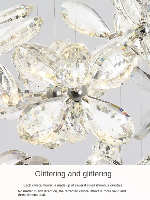 Luxury minimalist crystal chandelier for dining room, kitchen decorative lighting