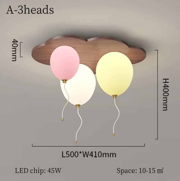 Colorful balloon cloud ceiling lamp for children's bedroom