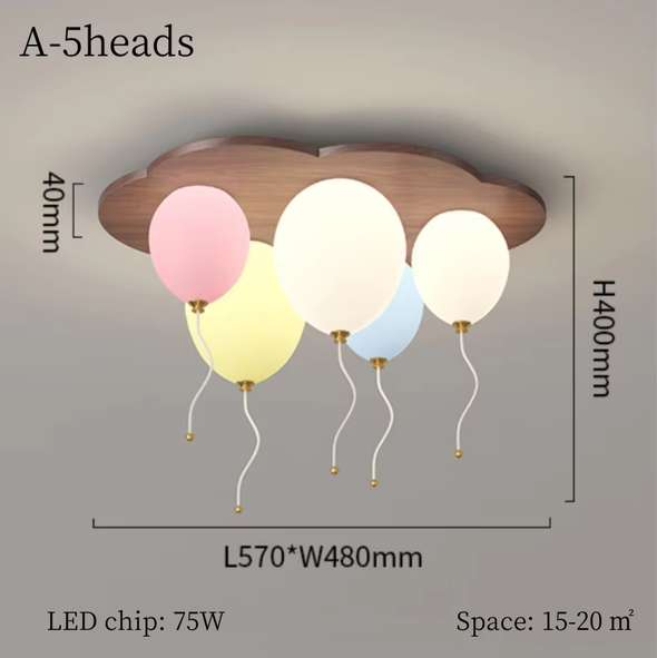 Colorful balloon cloud ceiling lamp for children's bedroom