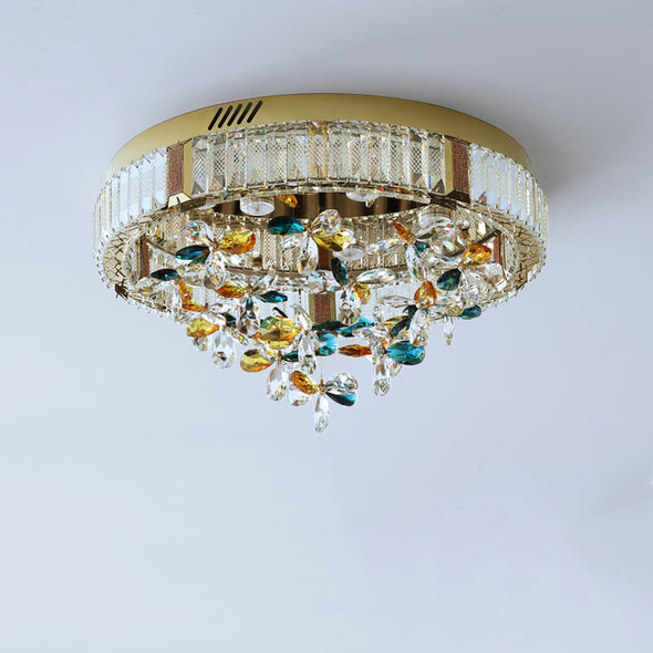 Luxury Crystal Flush Mount Light for Bedroom Romantic Modern Ceiling Light