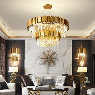 Crystal Living Room Chandeliers Luxury Hanging Lights Fixture