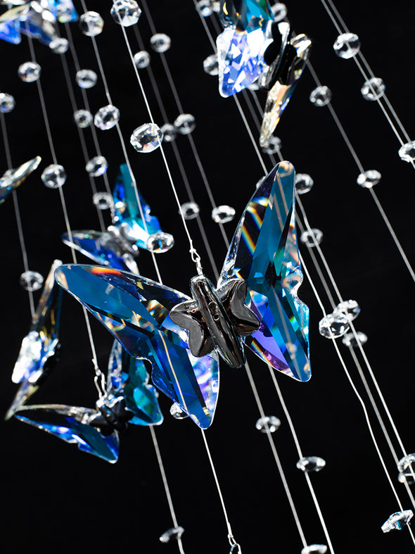 Crystals Butterflies Spiral Chandeliers For Entryway Lobby And Hallway