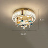 Luxury Crystal Flush Mount Light for Bedroom Romantic Modern Ceiling Light