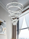 High Ceiling Crystals Rings Chandeliers For 2 Story Foyer & Stair Way