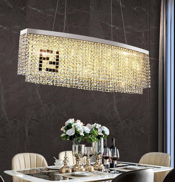 Rectangle Kitchen Dining Island Crystals Chandeliers