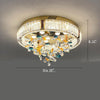 Luxury Crystal Flush Mount Light for Bedroom Romantic Modern Ceiling Light