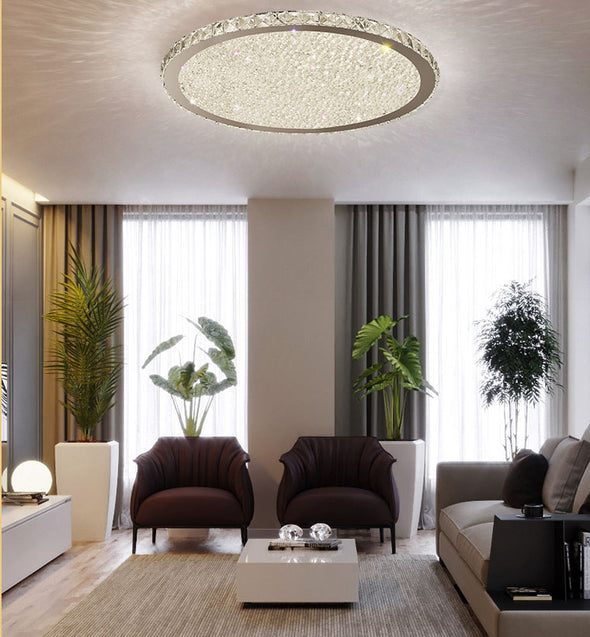 Contemporary Flush Mount Light for Living Room Crystal Ceiling Lamp