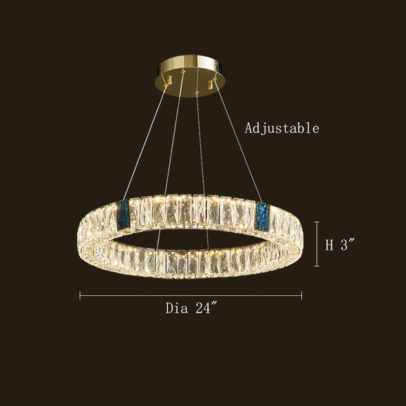 Crystal Ring Chandelier for Dining table