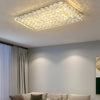 Modern Crystal Flush Mount Light For Living Room Bedroom Square Ceiling Lamp