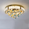 Luxury Crystal Flush Mount Light for Bedroom Romantic Modern Ceiling Light