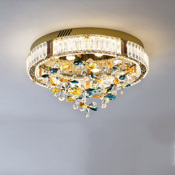 Luxury Crystal Flush Mount Light for Bedroom Romantic Modern Ceiling Light