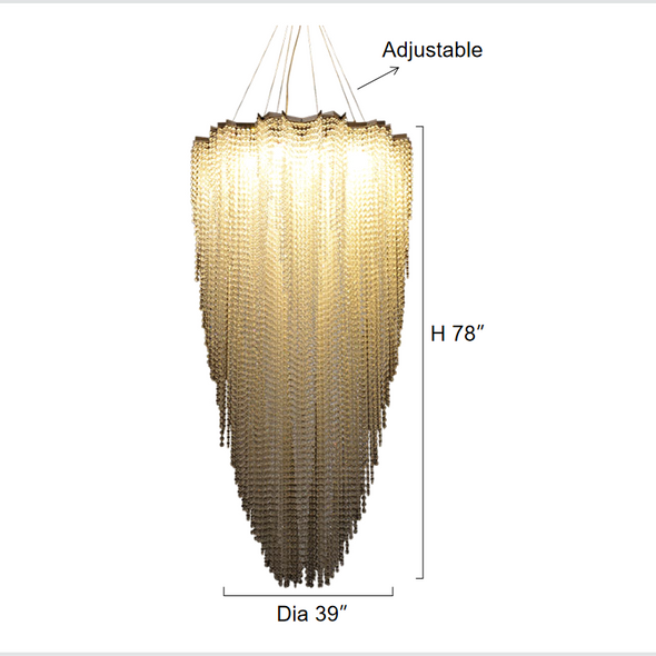 Moedrn Crystal Raindrop Ceiling Pendant Lights for High Ceiling