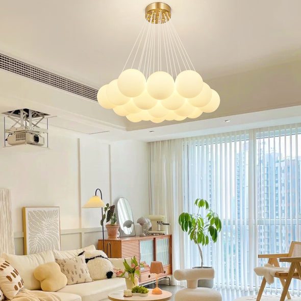 Large Glass Globe Cluster Pendant Lighting 