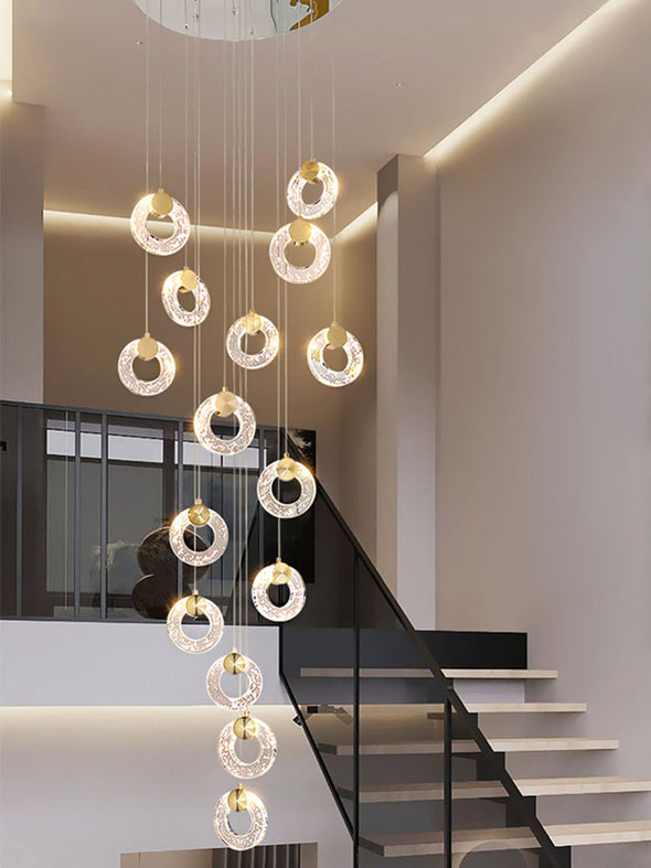 High Ceiling Foyer Chandelier Modern Decorative Hanging Light For Staircase
